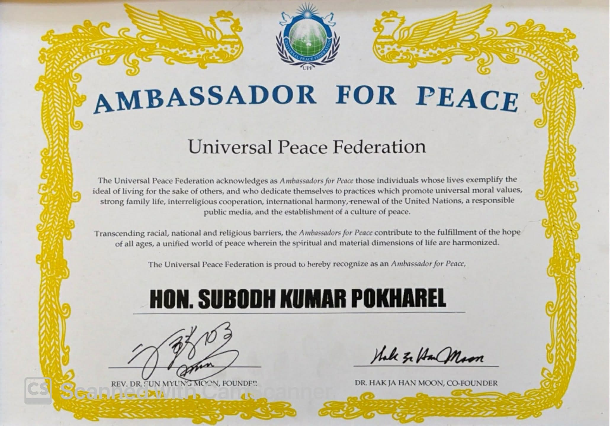 Ambassador for Peace