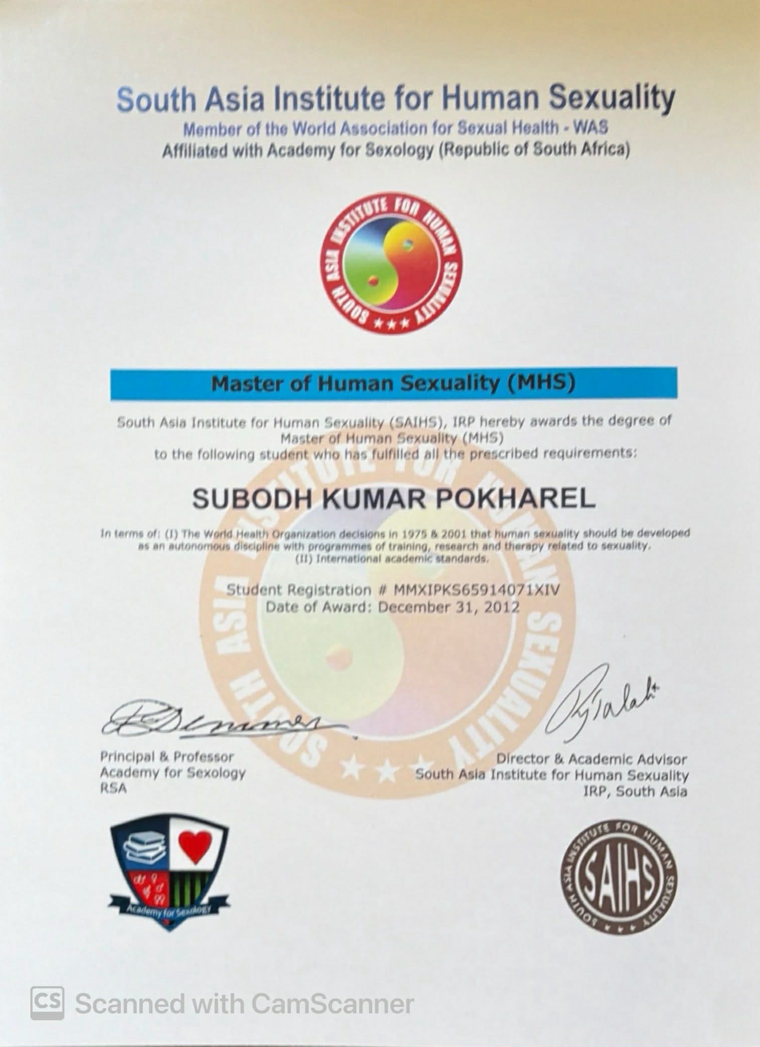 Master of Human Sexuality
